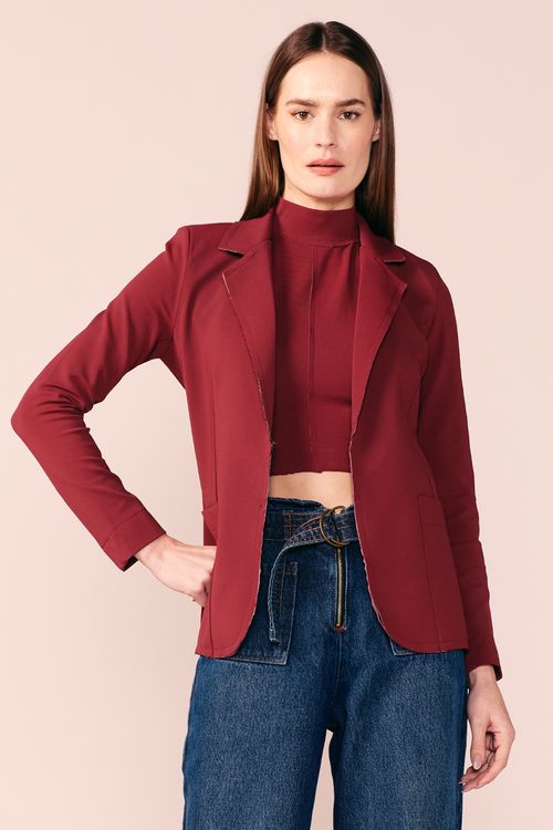 BLAZER MALHA -MARSALA