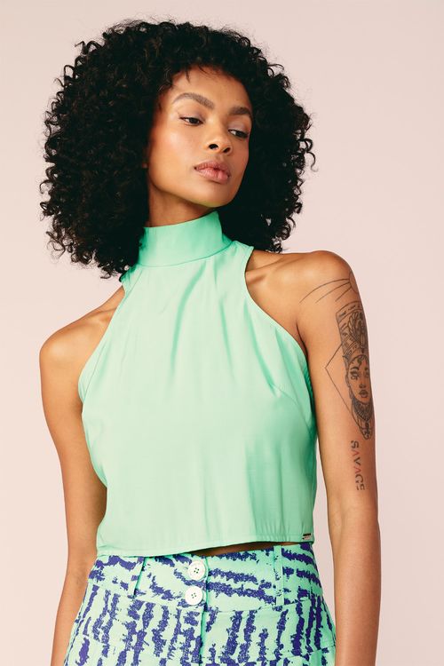 CROPPED GOLA ALTA -MENTA