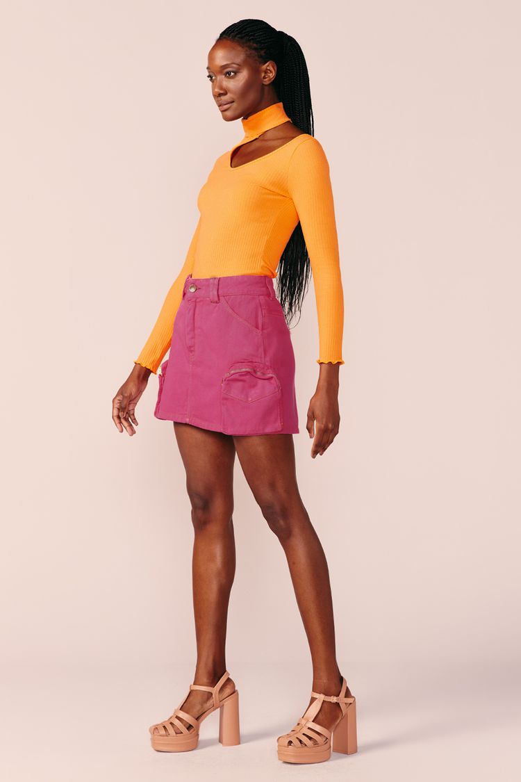 BLUSA GOLA ALTA -LARANJA PP - LARANJA - 199810