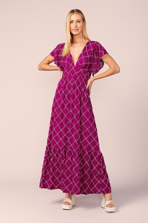 VESTIDO LONGO LAISE DE VISCOSE-AMORA