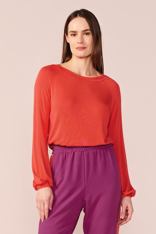 BLUSA CANOA MALHA TRICOT -TERRACOTA