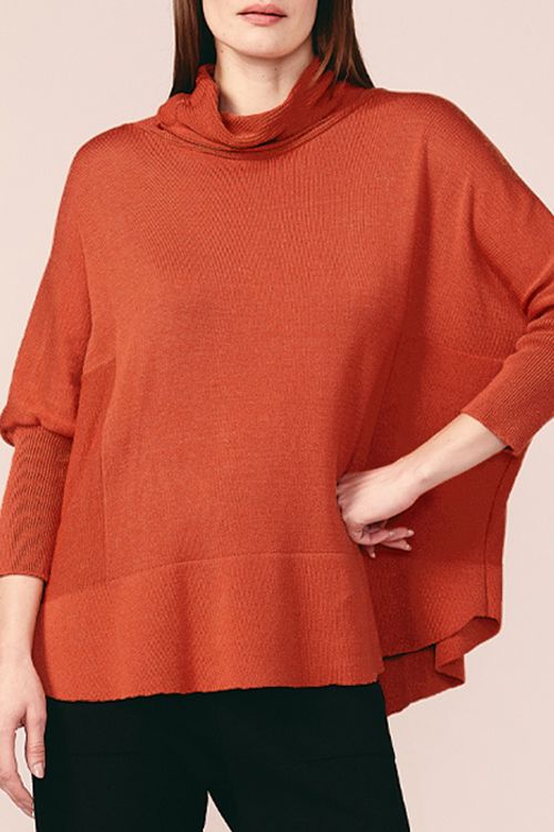 BLUSA AMPLA TRICOT -TERRACOTA