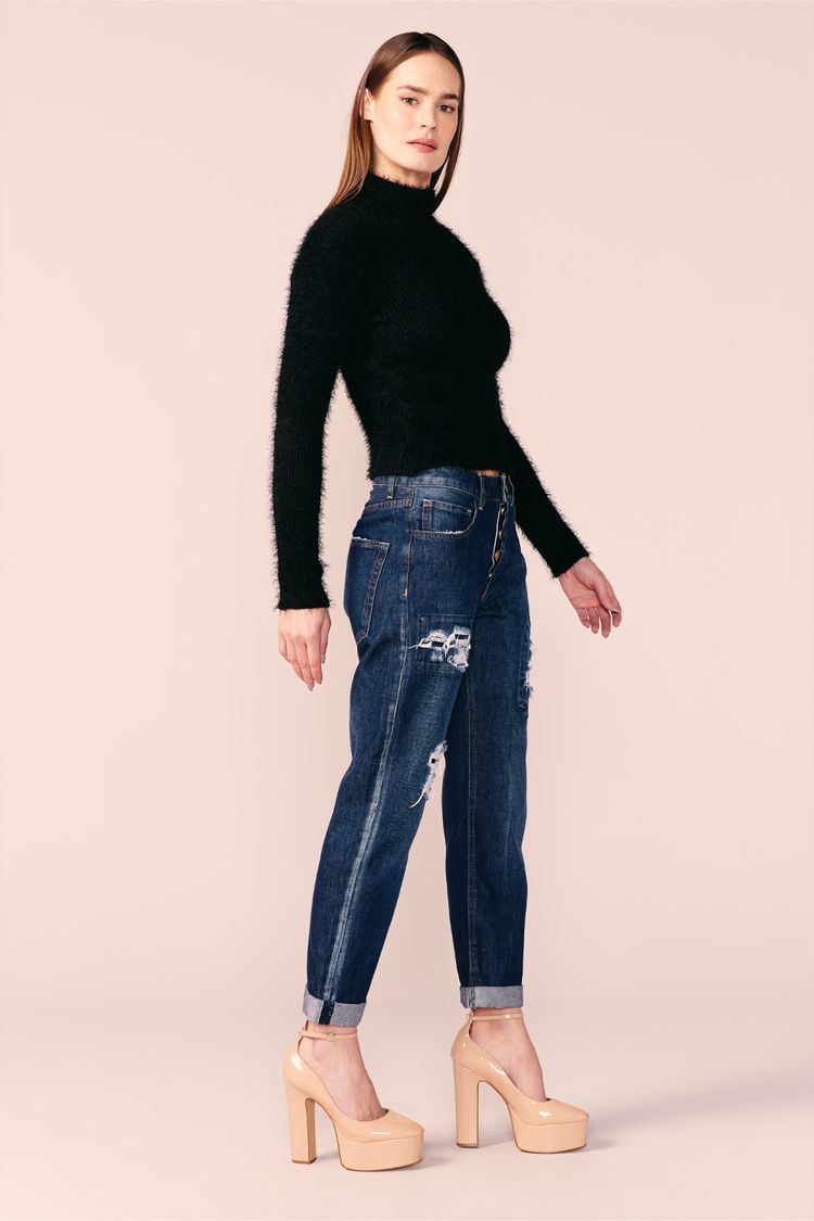 BLUSA GOLA ALTA TRICOT 23 -PRETO G - PRETO - 200277