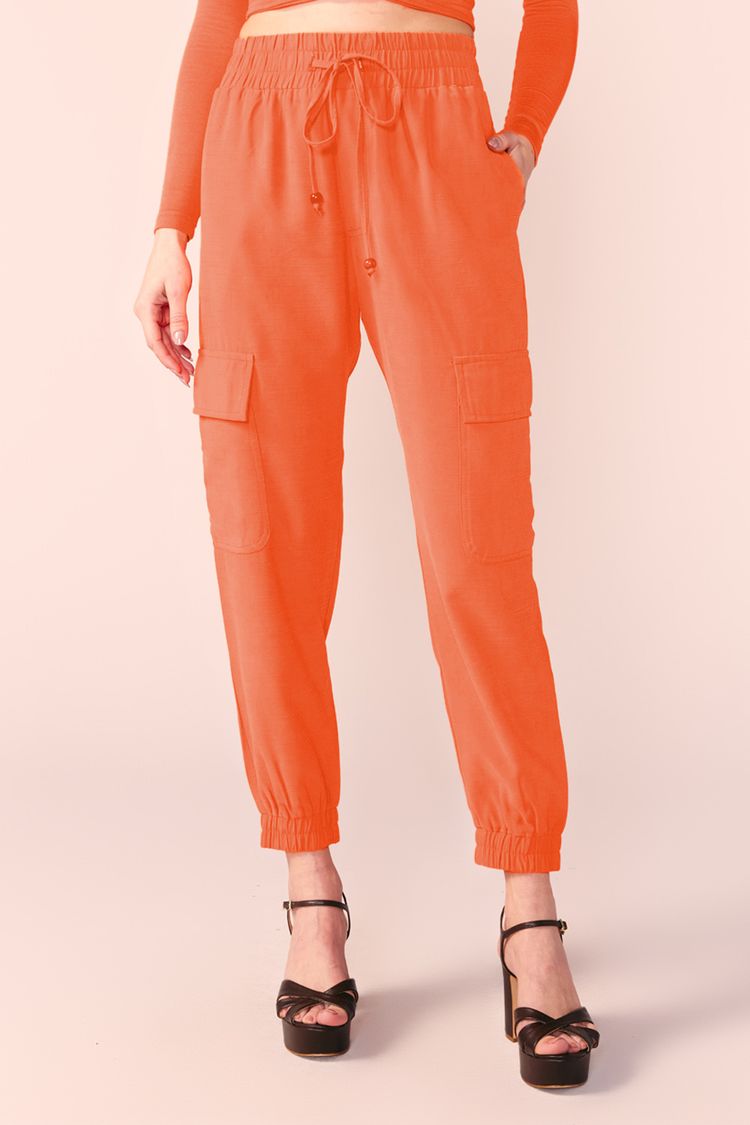 CALÇA CARGO ALFAIATARIA -TERRACOTA P - TERRACOTA - 200453