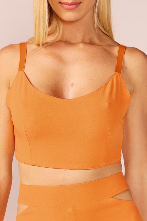 CROPPED CREPE -LARANJA