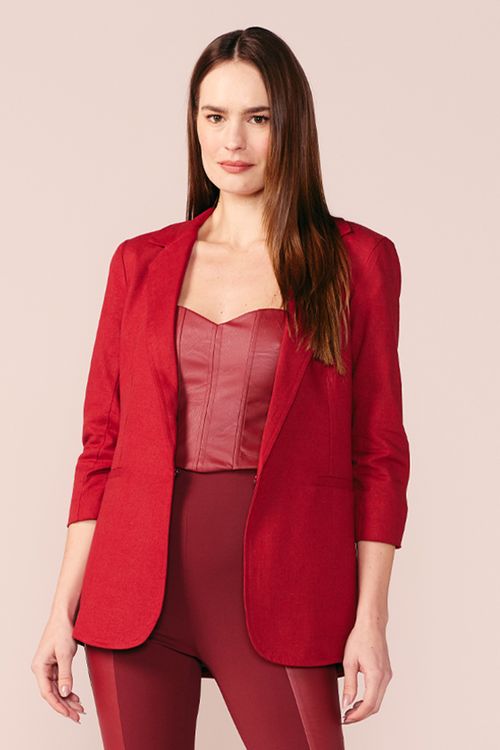 BLAZER LINHO ALONGADO -MARSALA