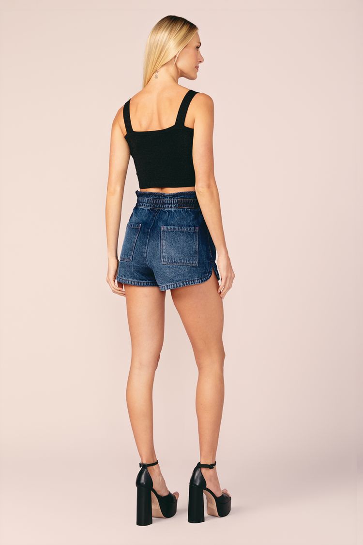 SHORT JEANS BOLSO FRENTE -JEANS ESCURO 36 - JEANS ESCURO - 201030