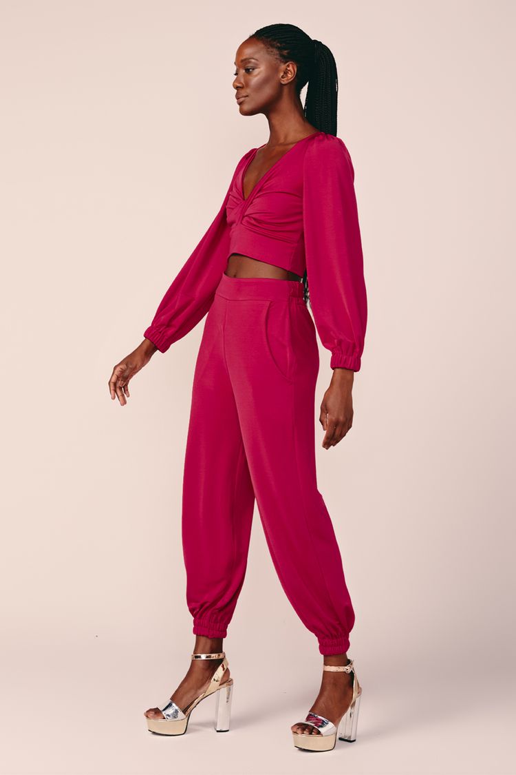 BLUSA CROPPED MOLETOM -CHERRY PP - CHERRY - 201070