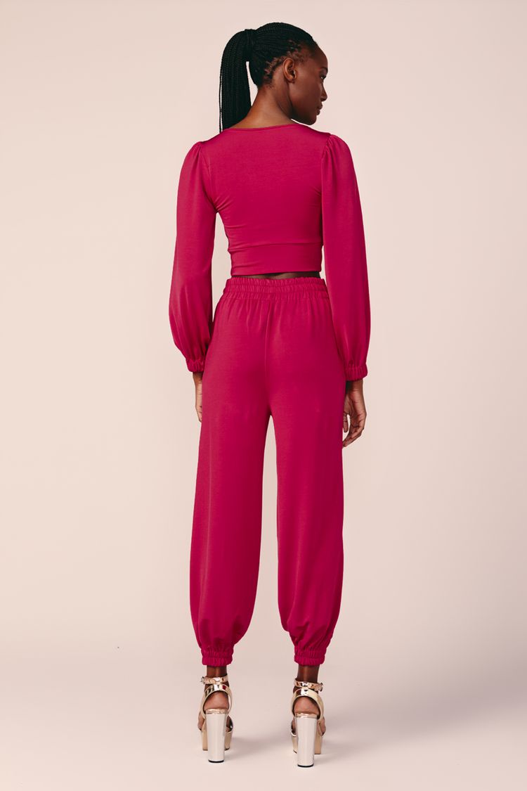 BLUSA CROPPED MOLETOM -CHERRY PP - CHERRY - 201071