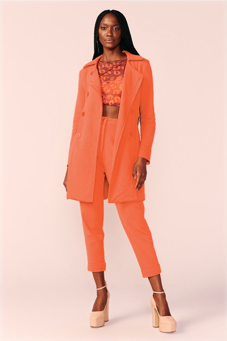 TRENCH COAT MOLETOM -TERRACOTA PP - TERRACOTA - 201121