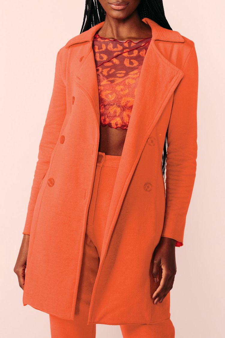 TRENCH COAT MOLETOM -TERRACOTA PP - TERRACOTA - 201124