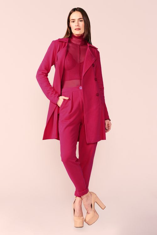 TRENCH COAT MOLETOM -CHERRY