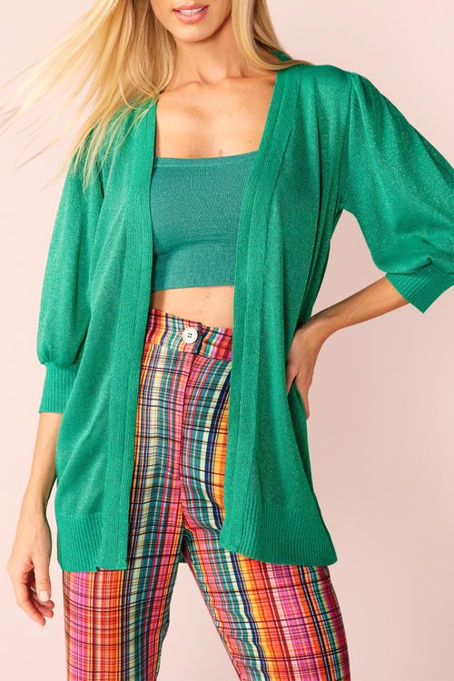 CARDIGAN LUREX -VERDE