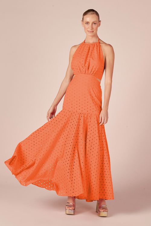 VESTIDO LONGO LAISE-TERRACOTA