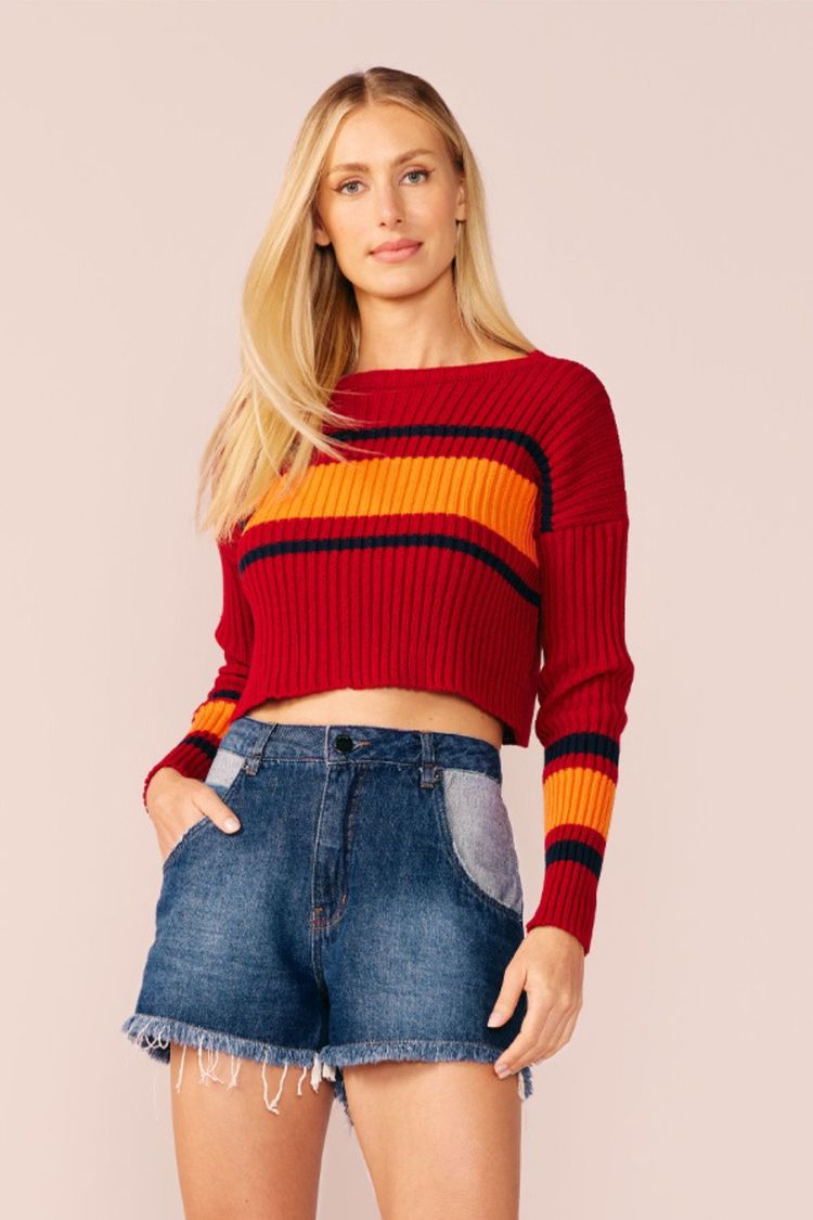 CROPPED TRICOT LISTRAS FRENTE -LISTRADO PP - LISTRADO - 201615
