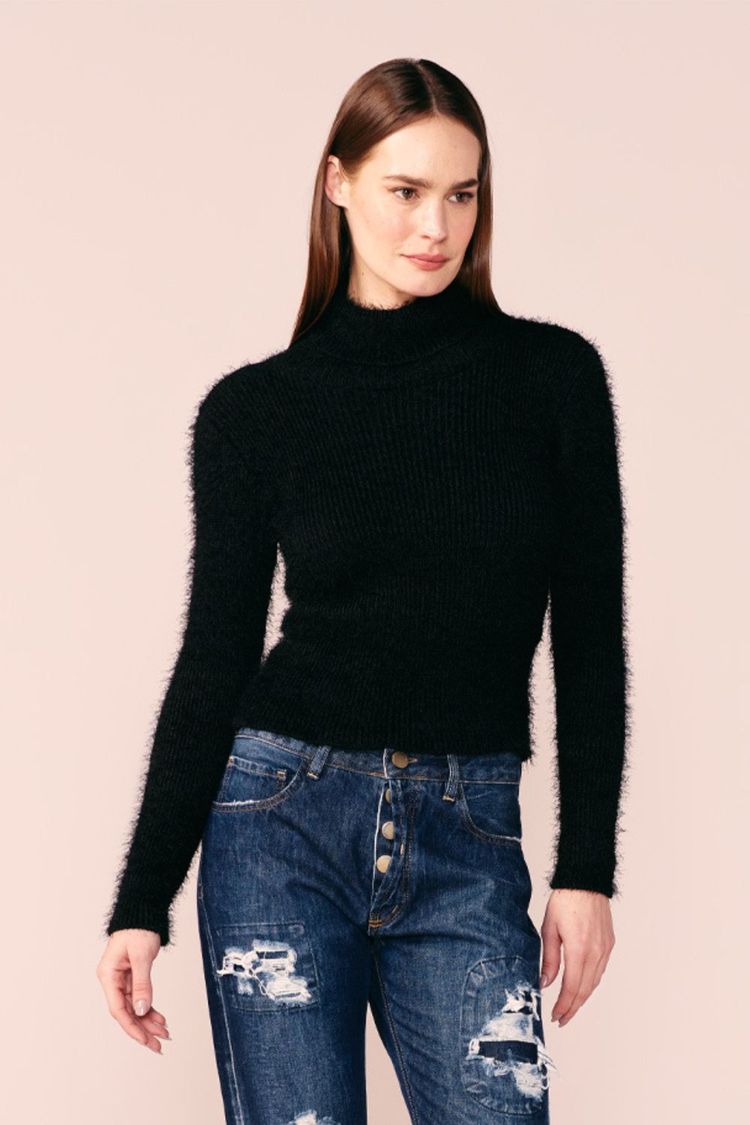 BLUSA GOLA ALTA TRICOT 23 -PRETO G - PRETO - 201650