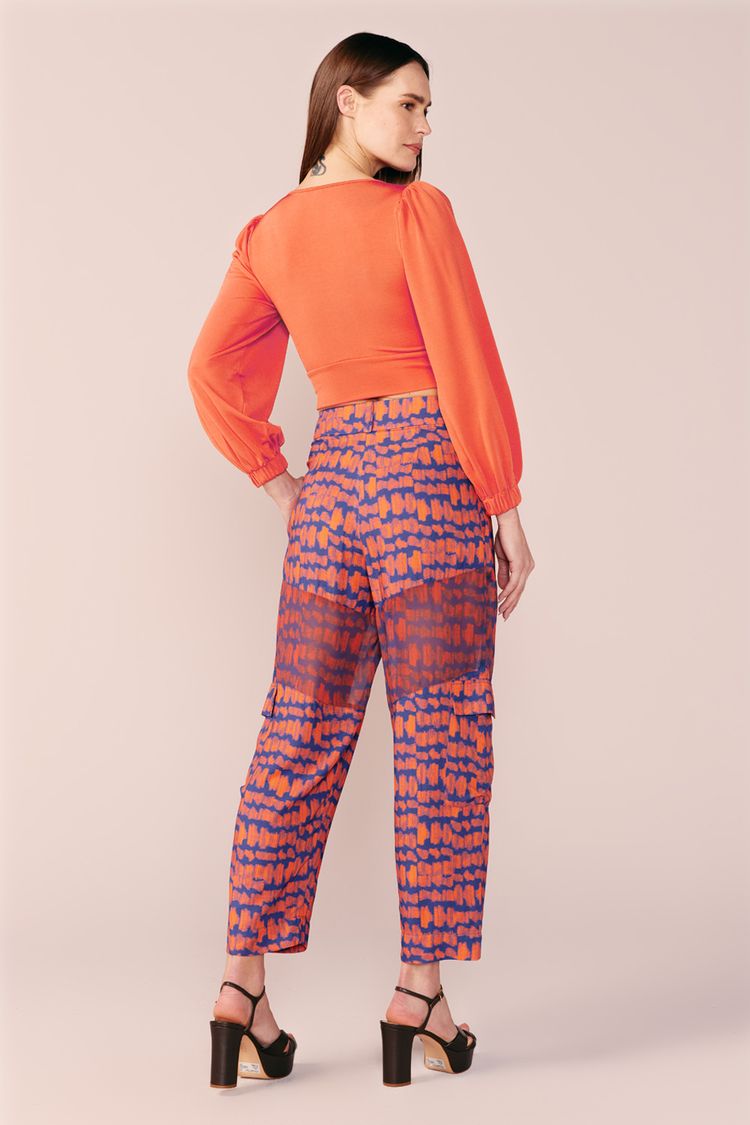 BLUSA CROPPED MOLETOM -TERRACOTA PP - TERRACOTA - 201759