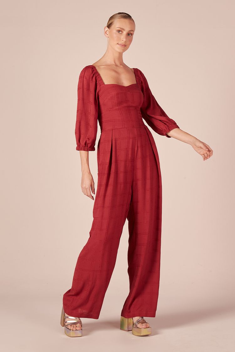 MACACÃO VISCOSE XADREZ SURTOM -MARSALA P - MARSALA - 201814