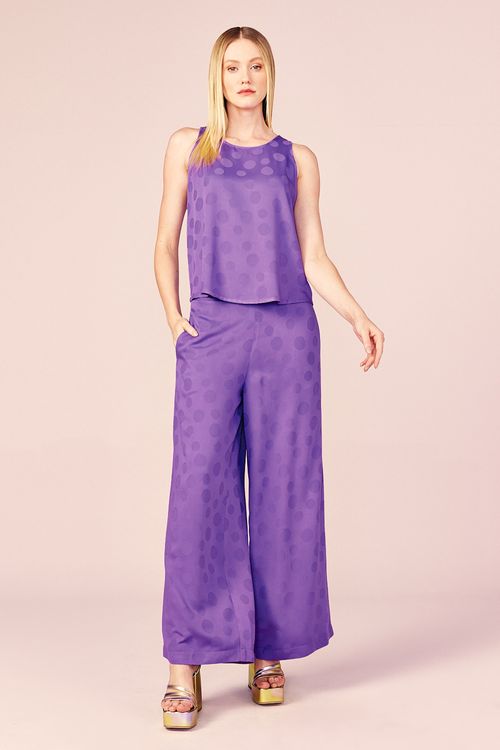 PANTALONA VISCOSE BOLAS -PURPLE