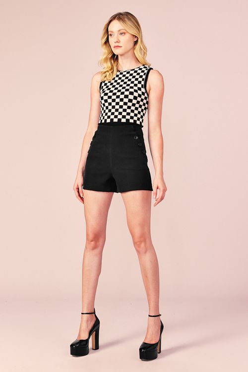 SHORT 6 BOTOES -PRETO