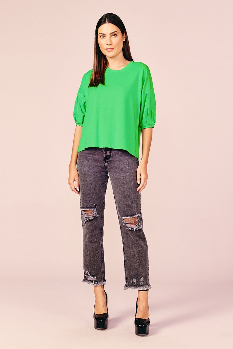 BLUSA MOLETOM BASICA -MACA VERDE PP - MACA VERDE - 203629