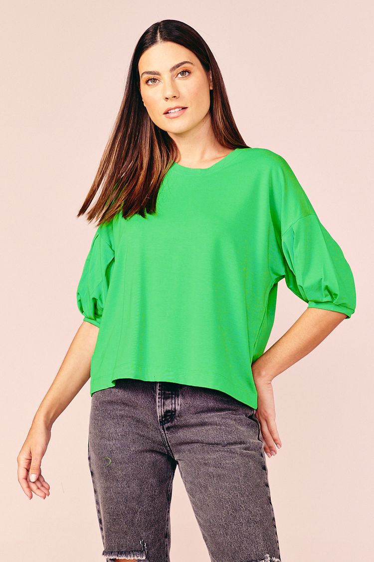 BLUSA MOLETOM BASICA -MACA VERDE PP - MACA VERDE - 203633