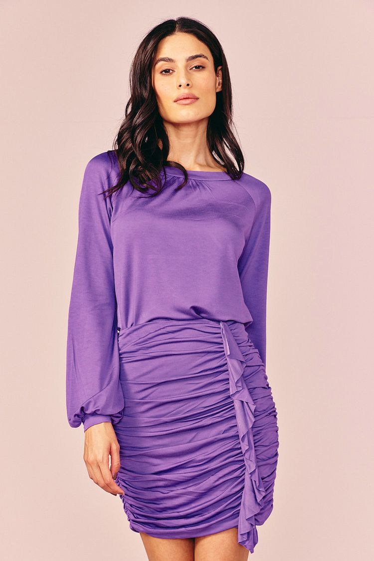 MINI SAIA FRANZIDA -PURPLE PP - PURPLE - 204162