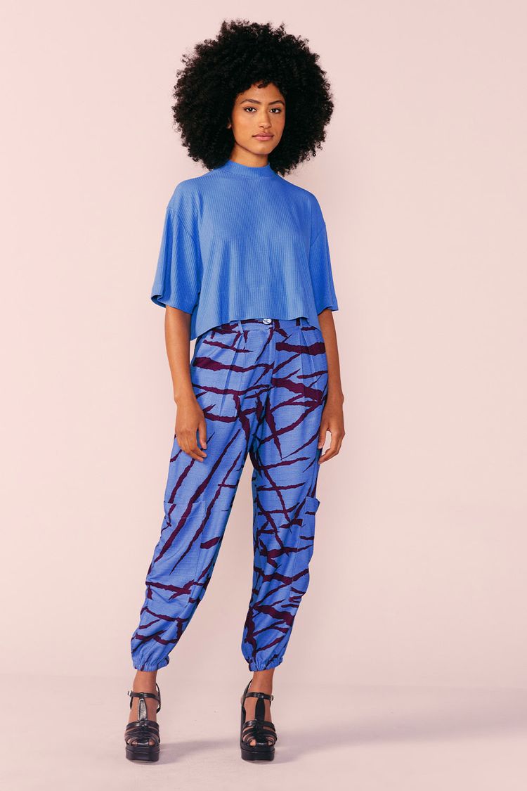 BLUSA RIB AMPLINHA -LAZULI PP - LAZULI - 204980