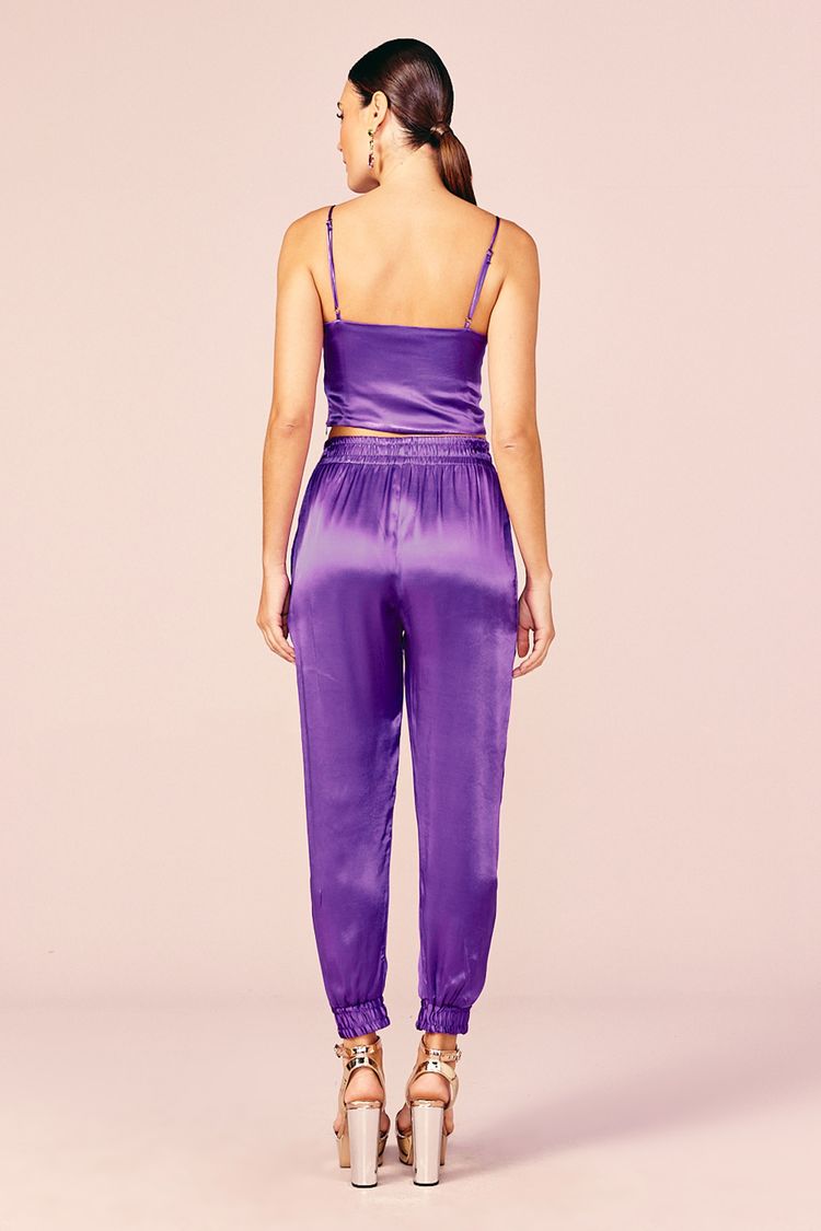 CALÇA JOGGING CETIM -PURPLE PP - PURPLE - 206936