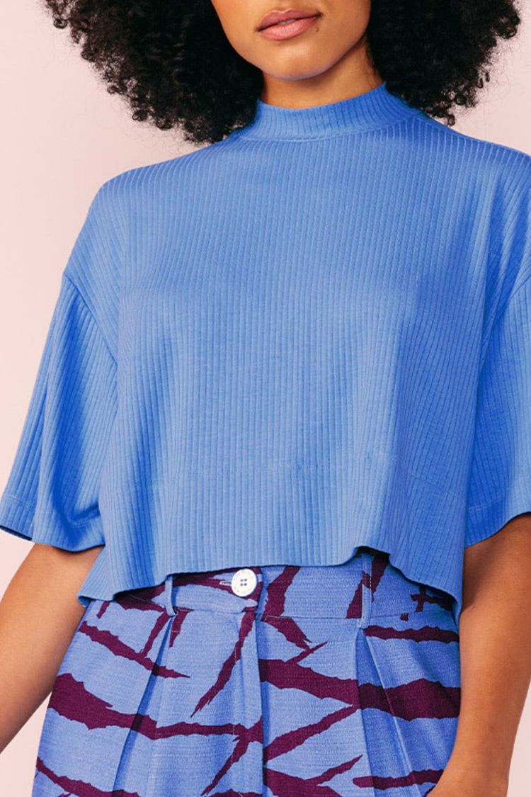 BLUSA RIB AMPLINHA -LAZULI PP - LAZULI - 209966