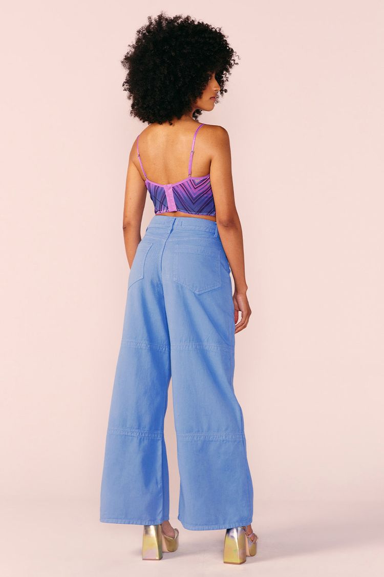 CALÇA SARJA COSTURA WIDE -LAZULI 34 - LAZULI - 210027