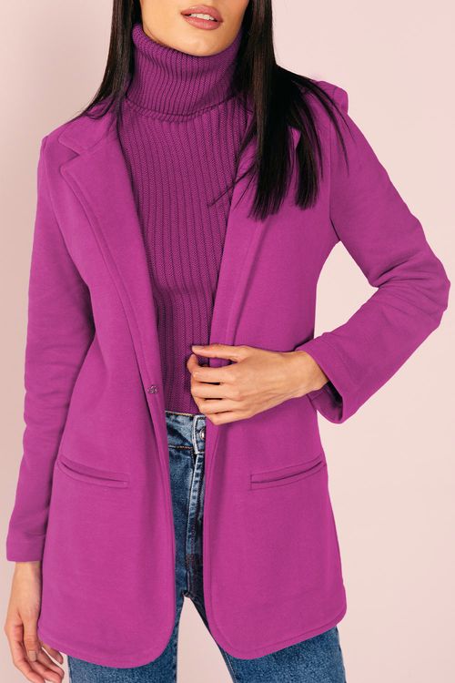 BLAZER MOLETOM ALONGADO -MAXI PINK