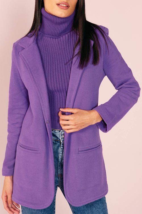 BLAZER MOLETOM ALONGADO -PURPLE