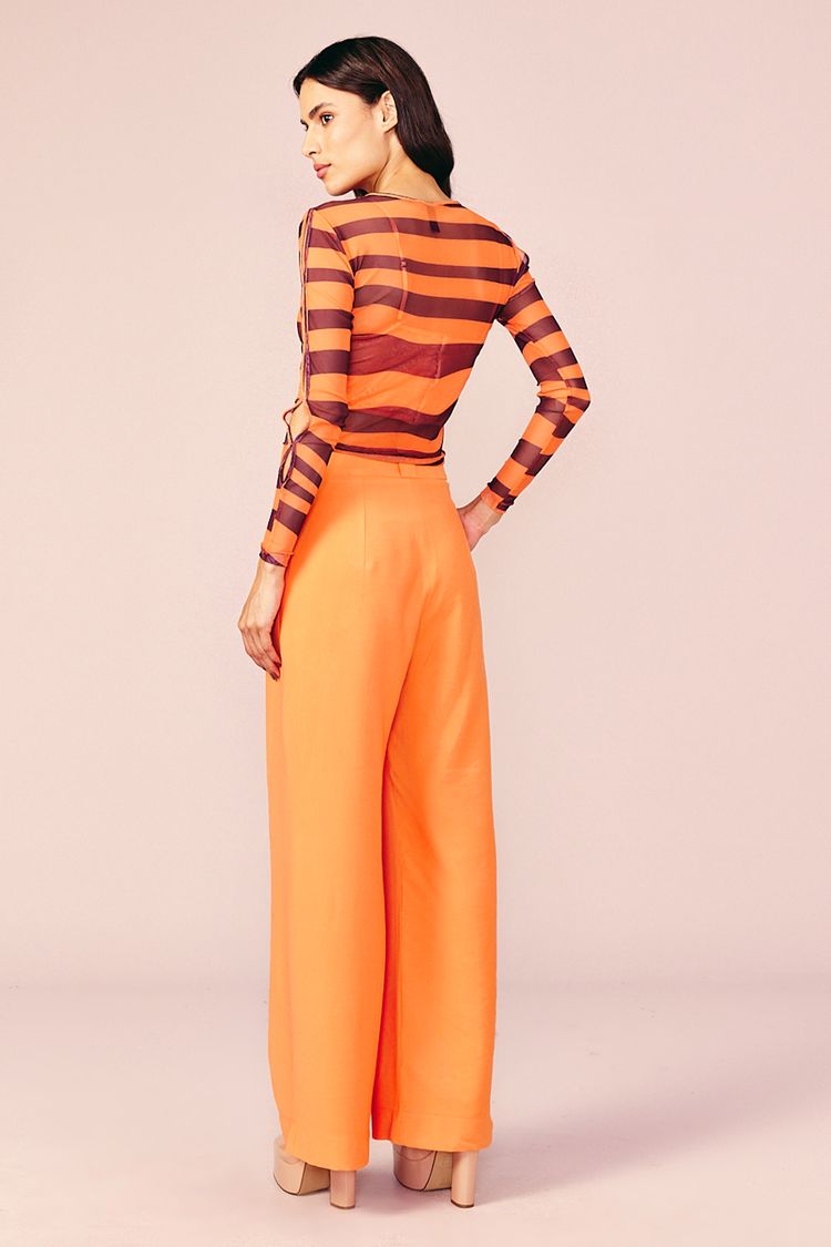 CALÇA PANTALONA DET BOLSO -ORANGE PP - ORANGE - 210501
