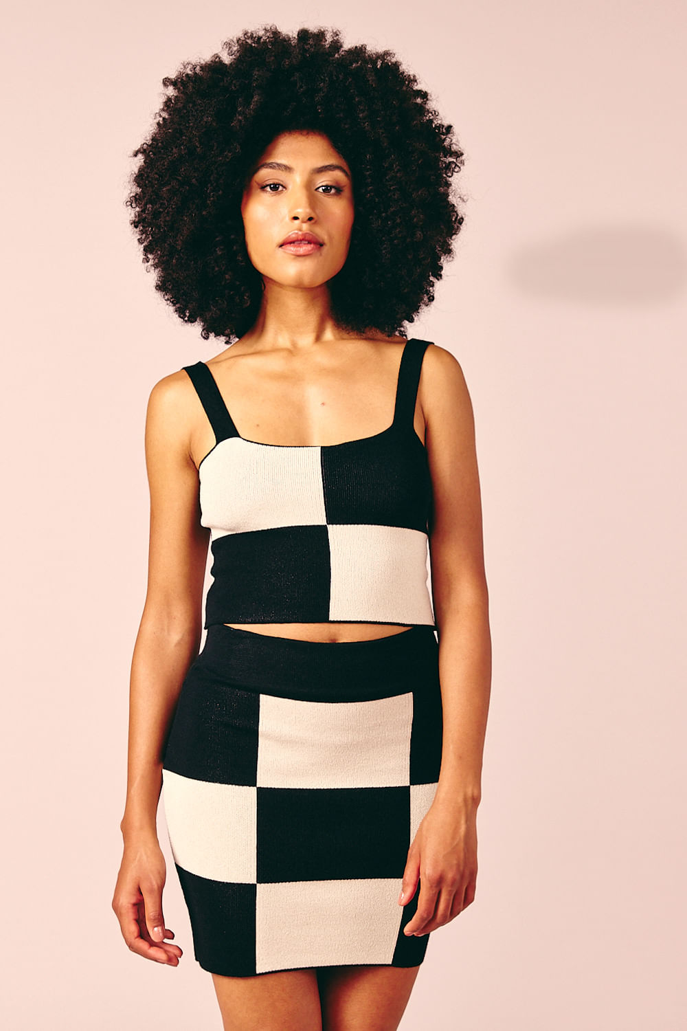 MINI SAIA BICOLOR TRICOT -
PRETO / CREME P - PRETO / CREME - 211706