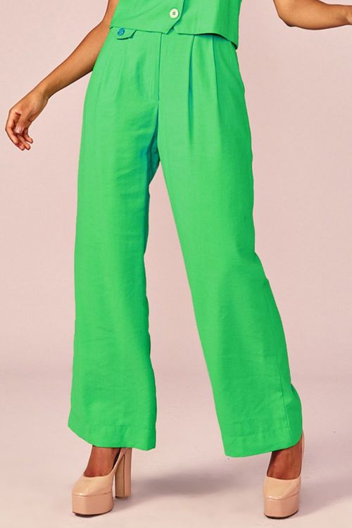 CALÇA PANTALONA DET BOLSO -MACA VERDE