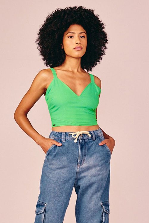 TOP CROPPED LINHO -MACA VERDE