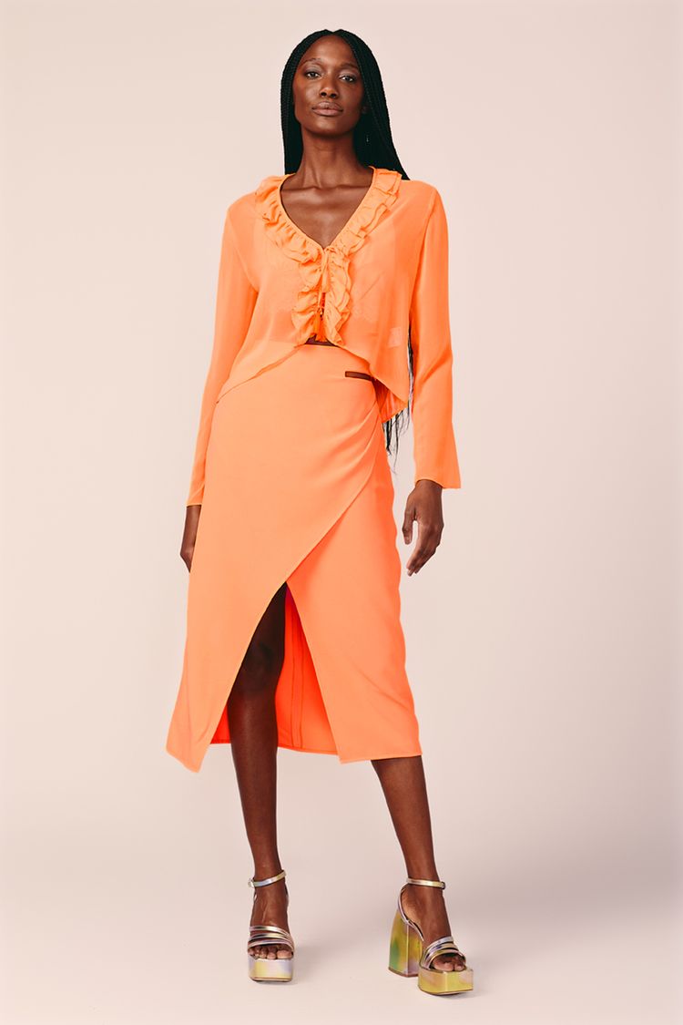 SAIA LAPIS MIDI -LARANJA PP - LARANJA - 213054