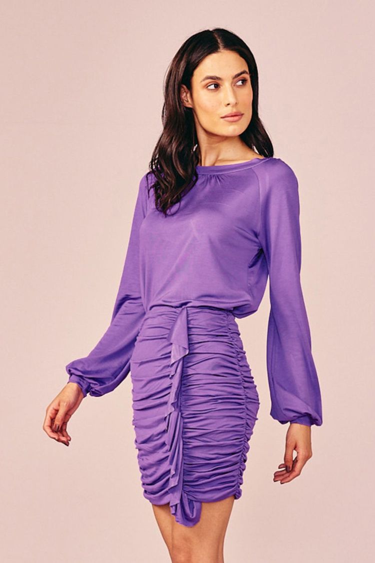 MINI SAIA FRANZIDA -PURPLE PP - PURPLE - 213104