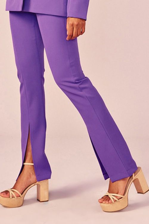 CALÇA CINTURA ALTA FENDA FRT -PURPLE