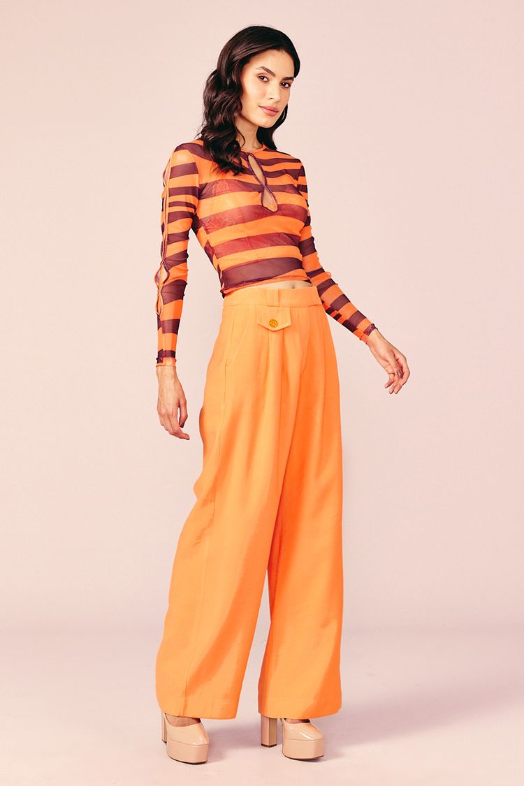 CALÇA PANTALONA DET BOLSO -ORANGE PP - ORANGE - 213137