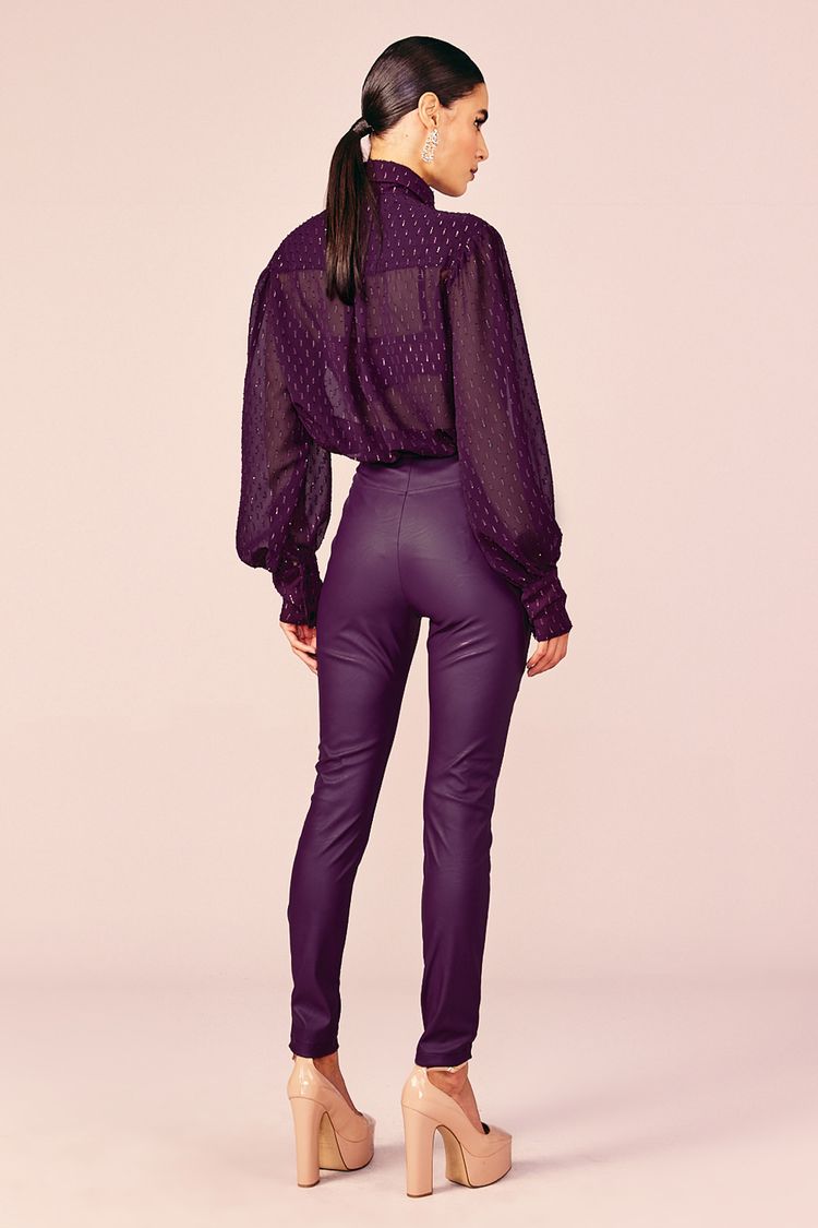 CALÇA MIX MALHA -BERINJELA PP - BERINGELA - 213166