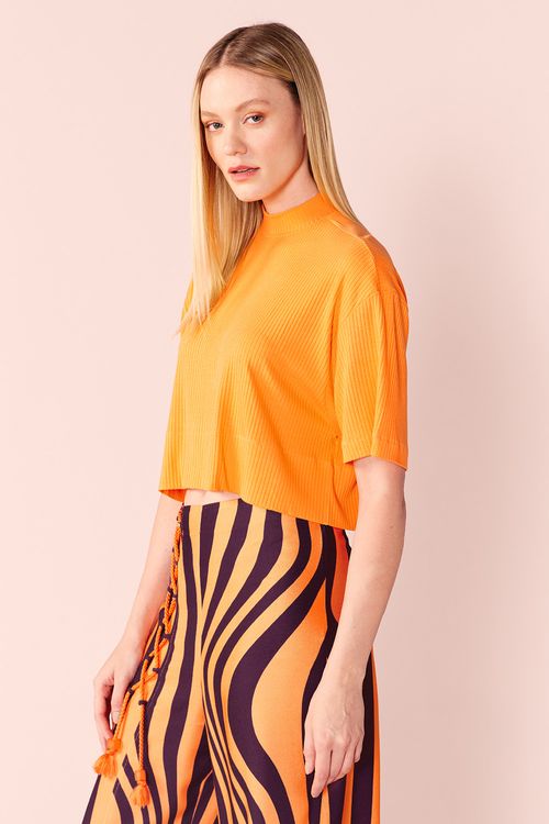 BLUSA RIB AMPLINHA -ORANGE