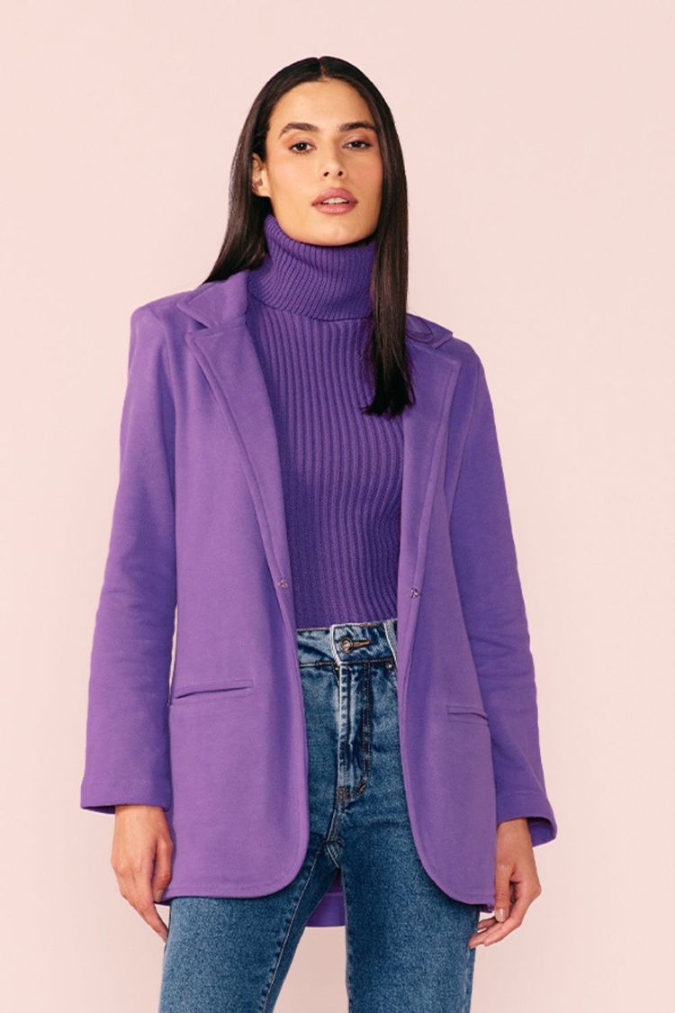 BLAZER MOLETOM ALONGADO -PURPLE PP - PURPLE - 213423