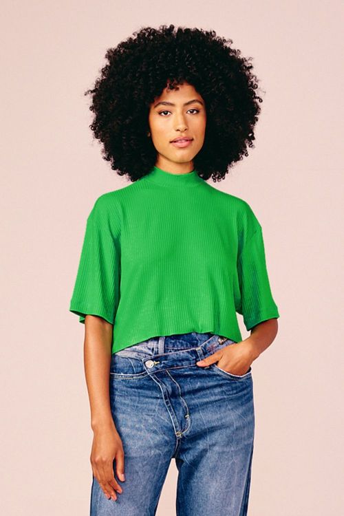 BLUSA RIB AMPLINHA -MACA VERDE