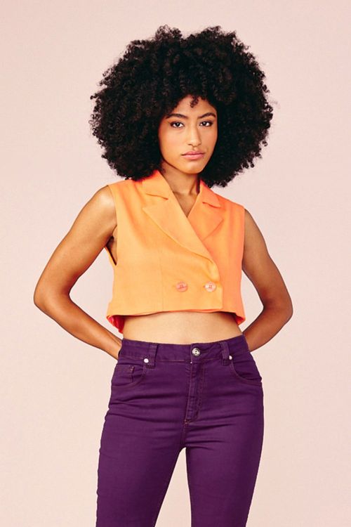 BLUSA GOLA CROPPED -ORANGE