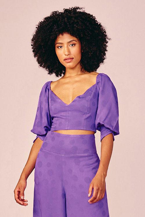 CROPPED VISCOSE BOLAS -PURPLE