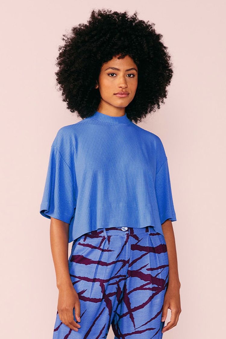 BLUSA RIB AMPLINHA -LAZULI PP - LAZULI - 213600