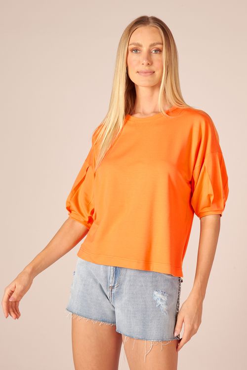 BLUSA MOLETOM BASICA -ORANGE