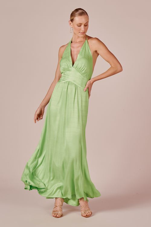 VESTIDO LONGO FRENTE UNICA-LIME